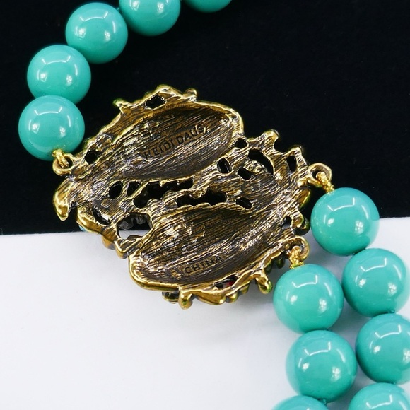 Heidi Daus turquoise Blue and crystal Necklace - Picture 3 of 4